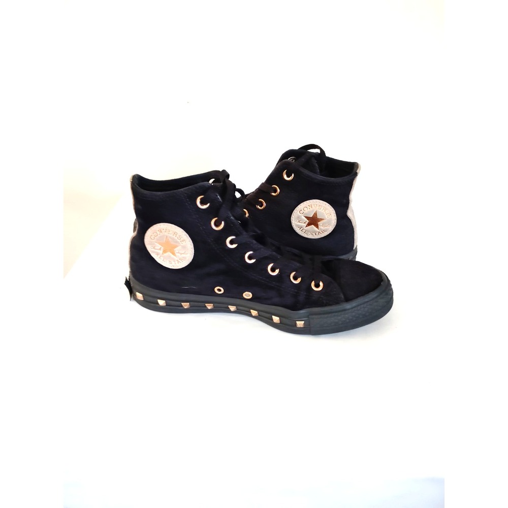 Converse Chuck Taylor All Star Black Gold Studded High Top Shoes M6/WM8 Gothic